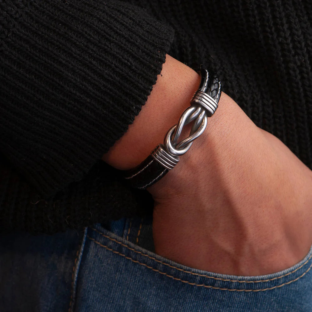 Pulsera lazo infinito Acero Inoxidable💎 + Caja de Regalo + Tarjeta + Marcacion Laser