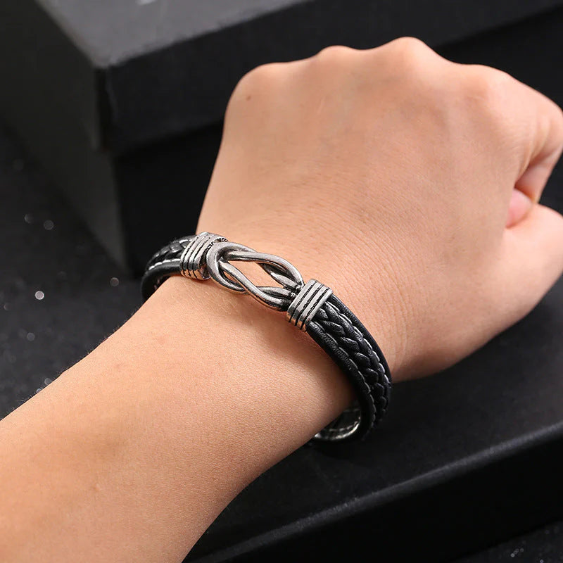 Pulsera lazo infinito Acero Inoxidable💎 + Caja de Regalo + Tarjeta + Marcacion Laser