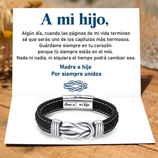 Pulsera lazo infinito Acero Inoxidable💎 + Caja de Regalo + Tarjeta + Marcacion Laser