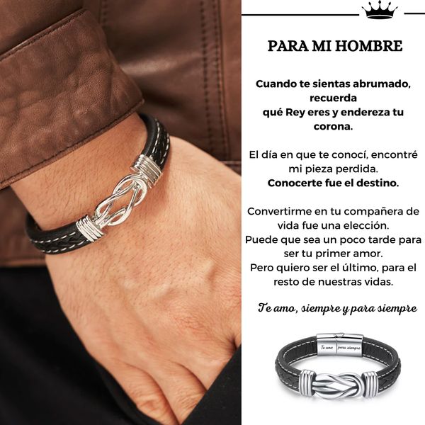 Pulsera lazo infinito Acero Inoxidable💎 + Caja de Regalo + Tarjeta + Marcacion Laser