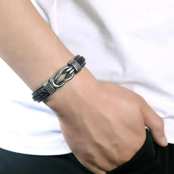 Pulsera lazo infinito Acero Inoxidable💎 + Caja de Regalo + Tarjeta + Marcacion Laser