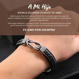 Pulsera lazo infinito Acero Inoxidable💎 + Caja de Regalo + Tarjeta + Marcacion Laser