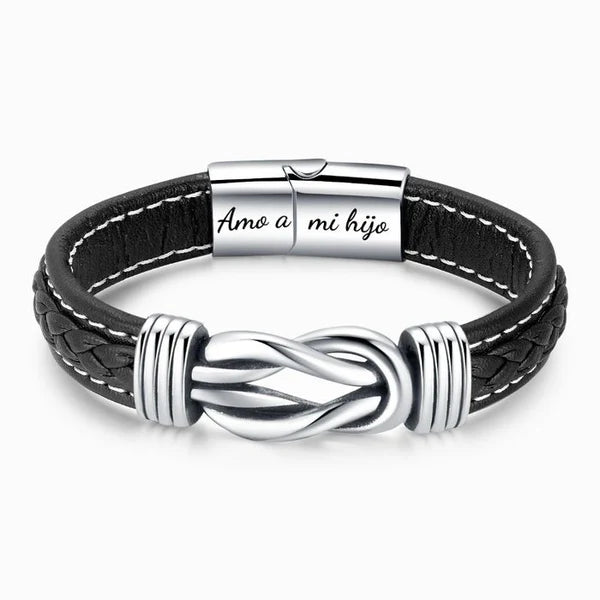 Pulsera lazo infinito Acero Inoxidable💎 + Caja de Regalo + Tarjeta + Marcacion Laser