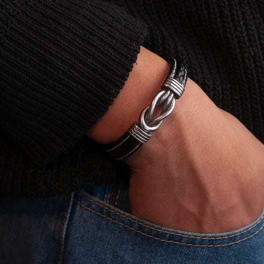Pulsera lazo infinito Acero Inoxidable💎 + Caja de Regalo + Tarjeta + Marcacion Laser