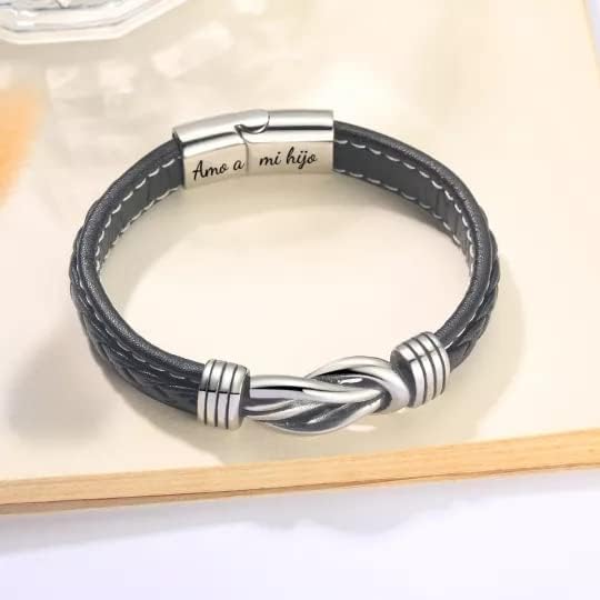 Pulsera lazo infinito Acero Inoxidable💎 + Caja de Regalo + Tarjeta + Marcacion Laser