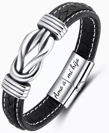 Pulsera lazo infinito Acero Inoxidable💎 + Caja de Regalo + Tarjeta + Marcacion Laser