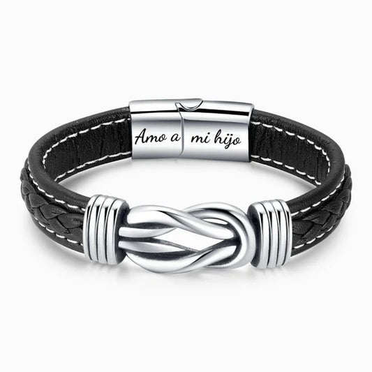 Pulsera lazo infinito Acero Inoxidable💎 + Caja de Regalo + Tarjeta + Marcacion Laser
