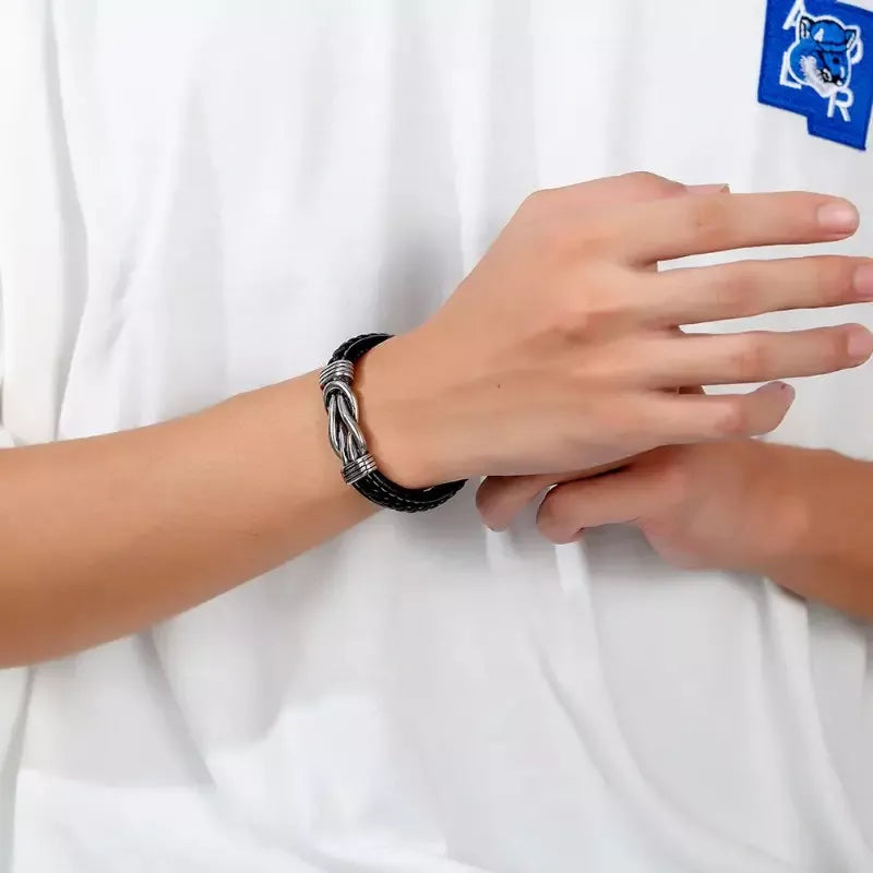 Pulsera lazo infinito Acero Inoxidable💎 + Caja de Regalo + Tarjeta + Marcacion Laser