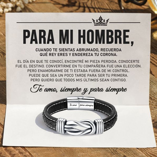 Pulsera lazo infinito Acero Inoxidable💎 + Caja de Regalo + Tarjeta + Marcacion Laser