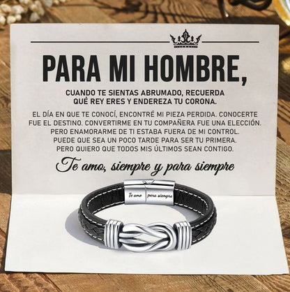 Pulsera lazo infinito Acero Inoxidable💎 + Caja de Regalo + Tarjeta + Marcacion Laser